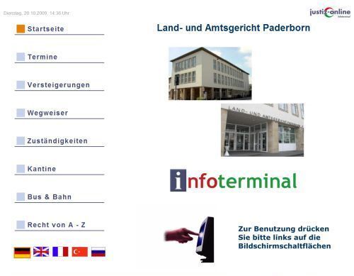 Bildschirm des Infoterminals